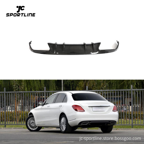 Carbon Fiber Rear Diffuser for Mercedes-Benz C-Class W205 C180 C300 2015-2019
